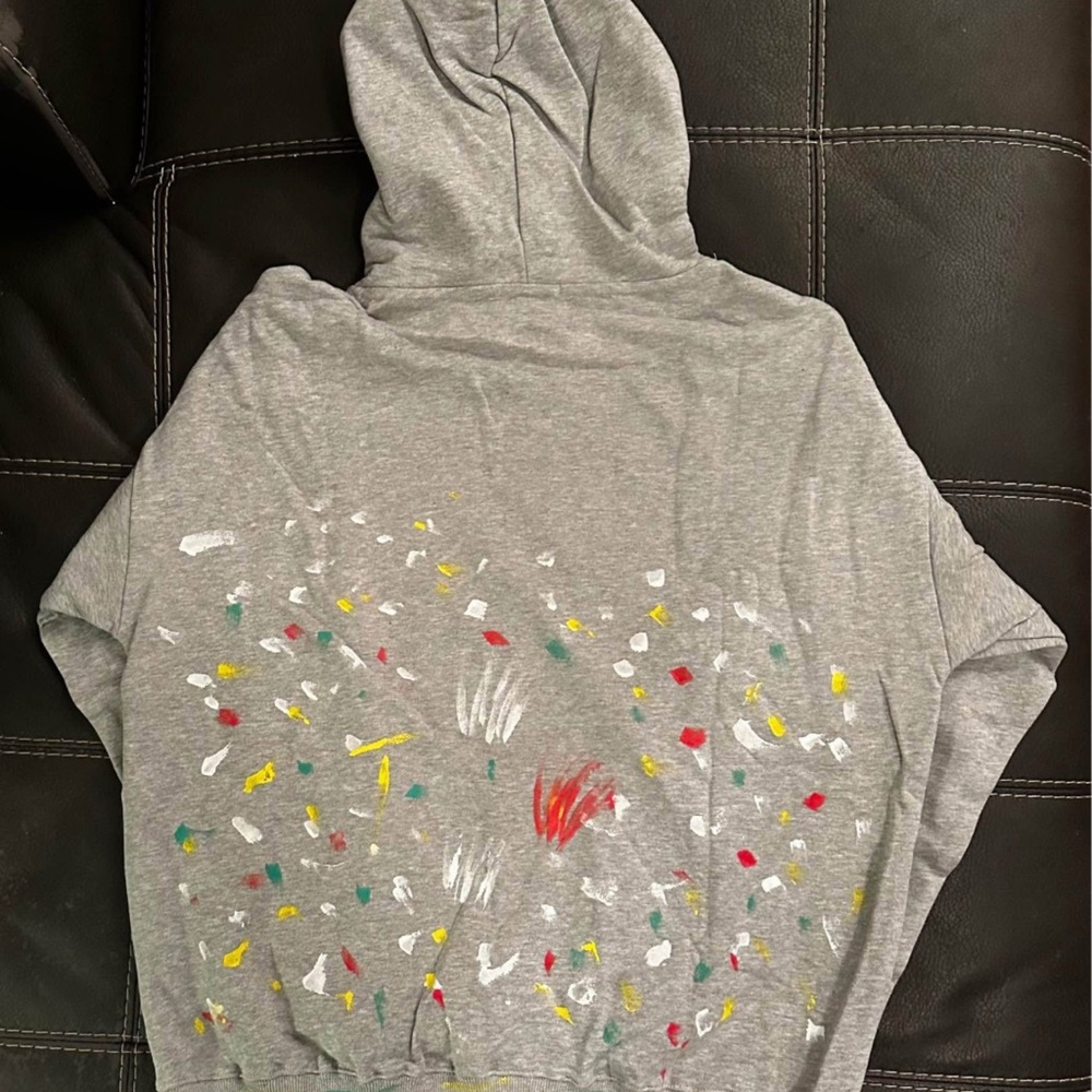 Gallery Gray Hoodie with Artistic Accents